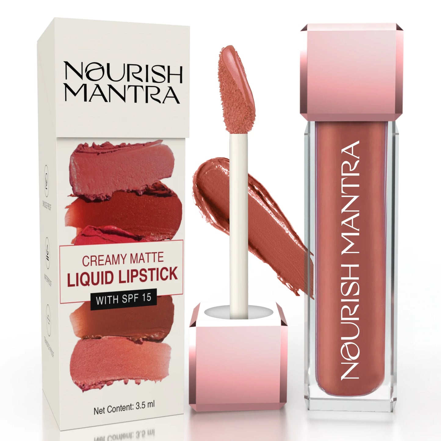 Tedha Medha Hazelnut (Brown & Pink Hue) Lipstick With SPF 3.5ml - Nourish Mantra