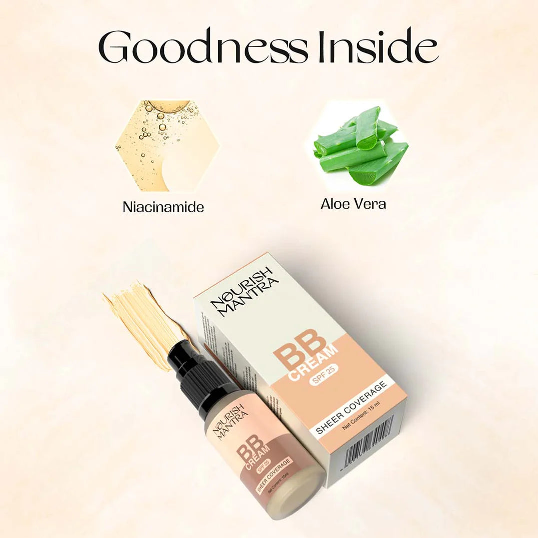 BB Cream SPF 25 Sheer Coverage 15ml- Nourish Mantra