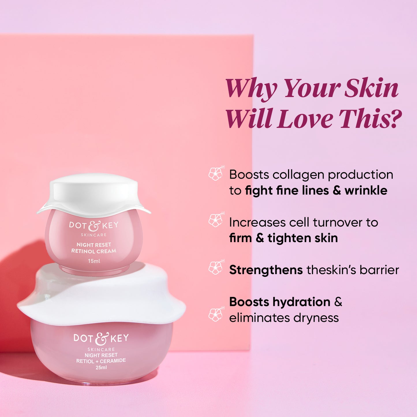 Dot & Key Retinol + Ceramide Night Repair Cream - 15ml
