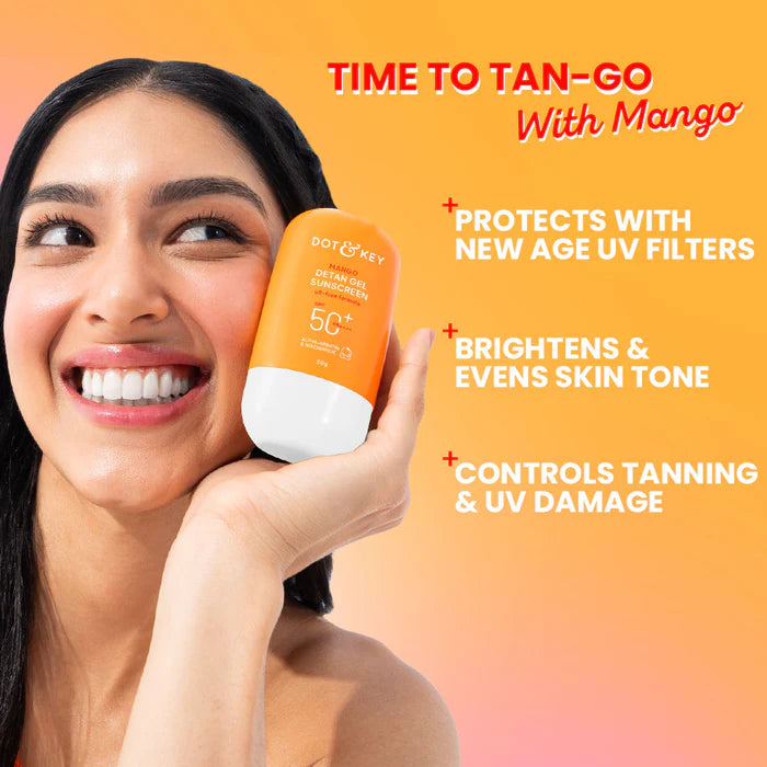 Dot & Key Mango Detan Gel Sunscreen SPF 50+ PA++++, Oil-Free - (50g)