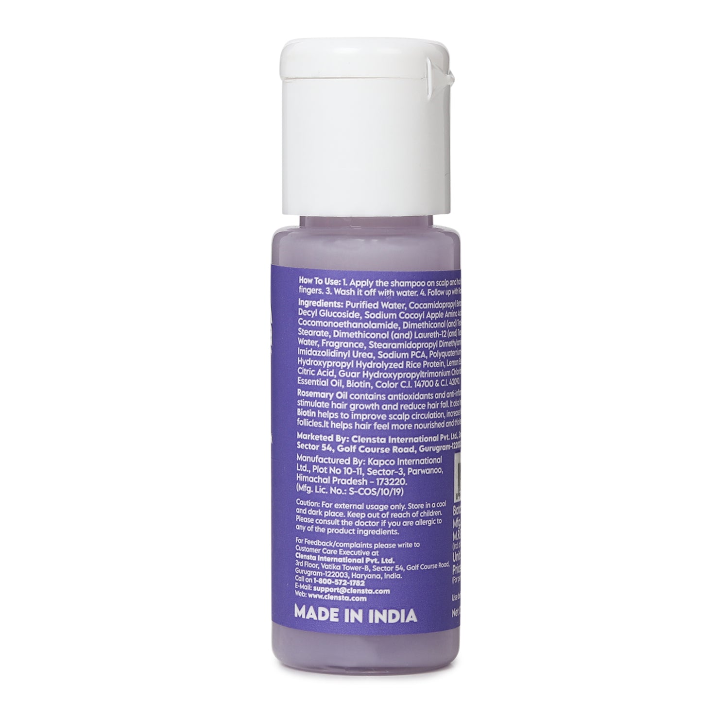 Clensta Rosemary Hair Fall Control Shampoo with Biotin - 20ml