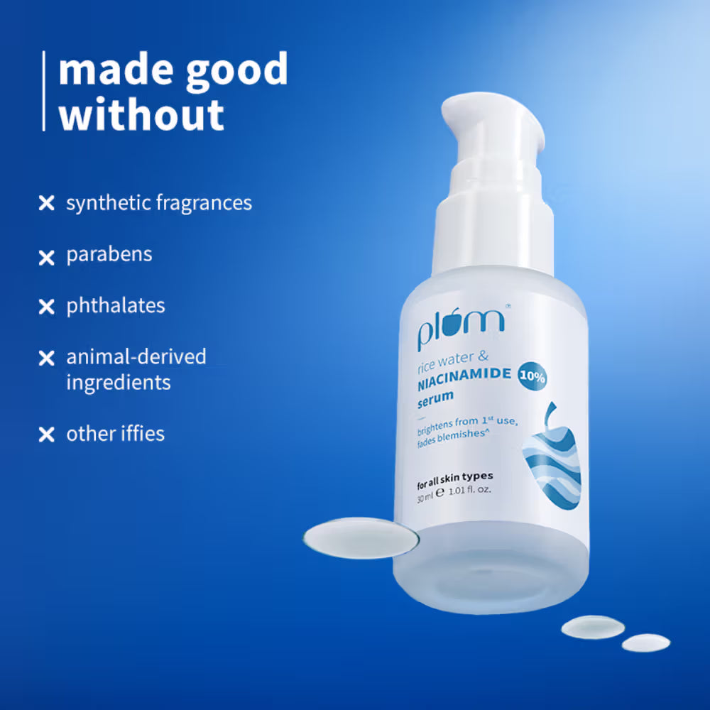 Plum 10% Niacinamide Brightening Face Serum with Rice Water - 15ml