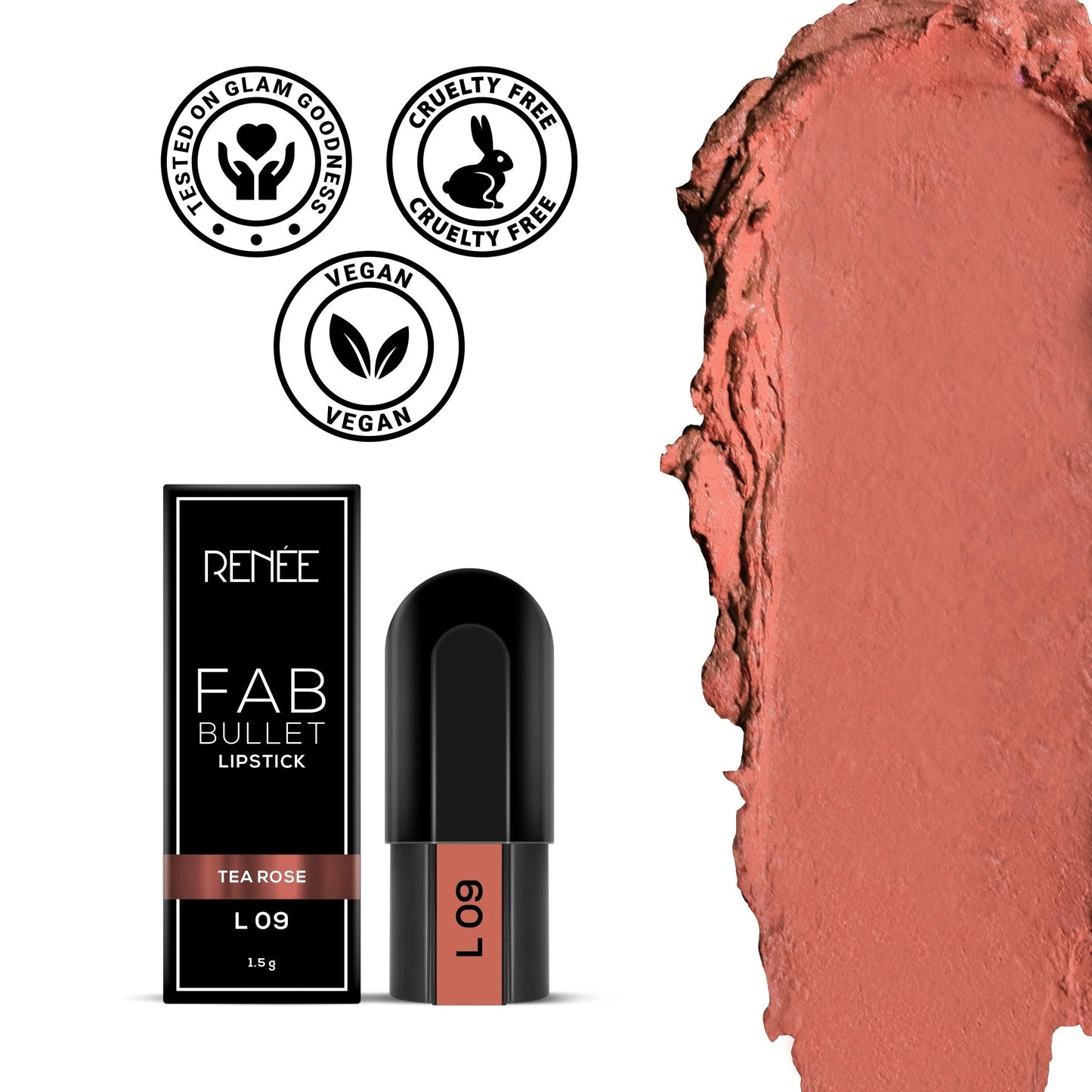 Renee Fab Bullet Lipstick - L 09 Tea Rose (1.5g)