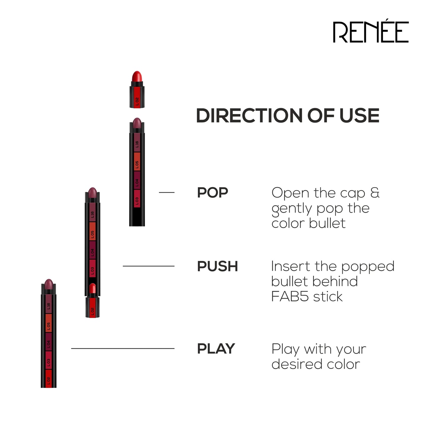 Renee Fab Bullet Lipstick - L 16 Wise Wine (1.5g)