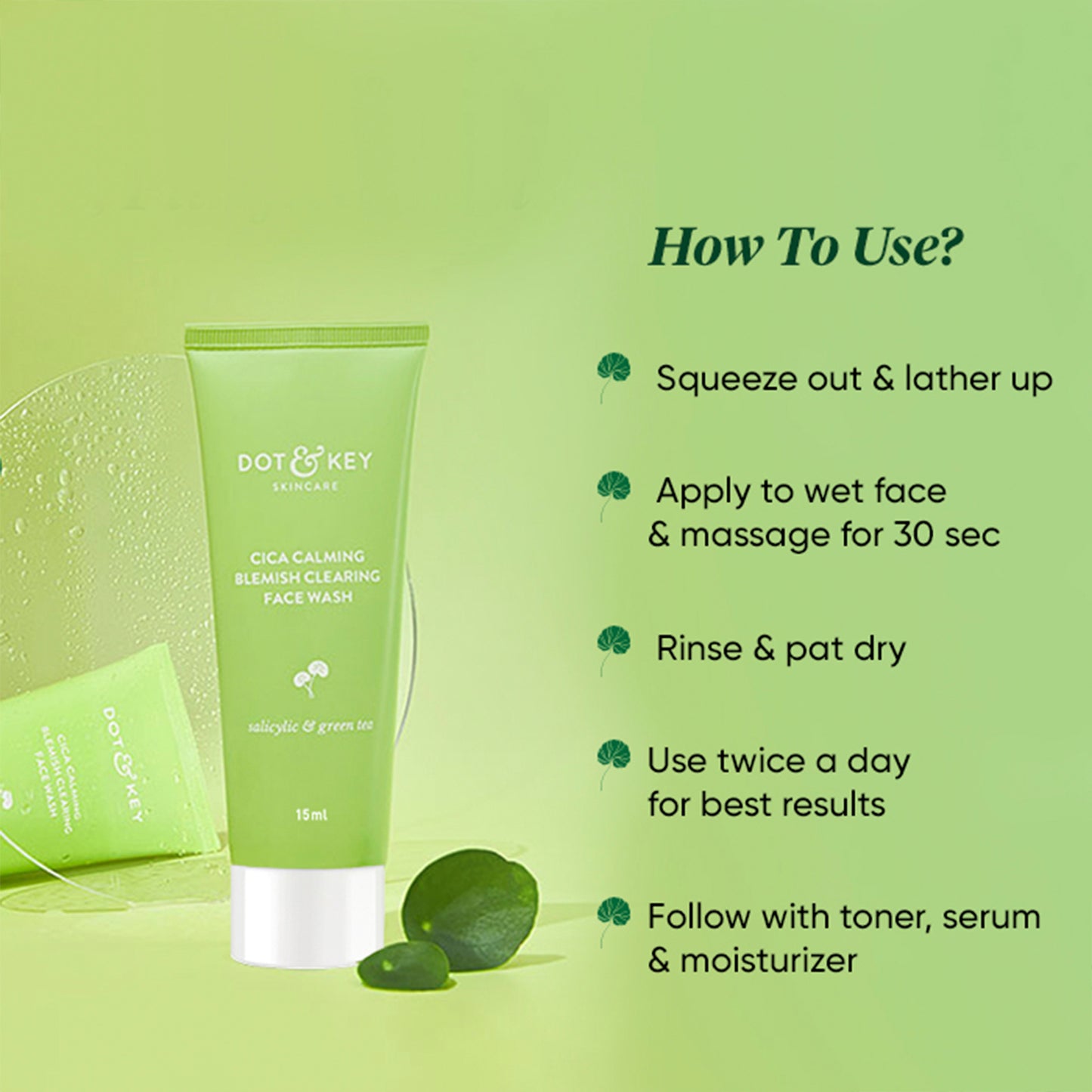 Dot & Key Cica Calming Blemish Clearing Face Wash (15ml)