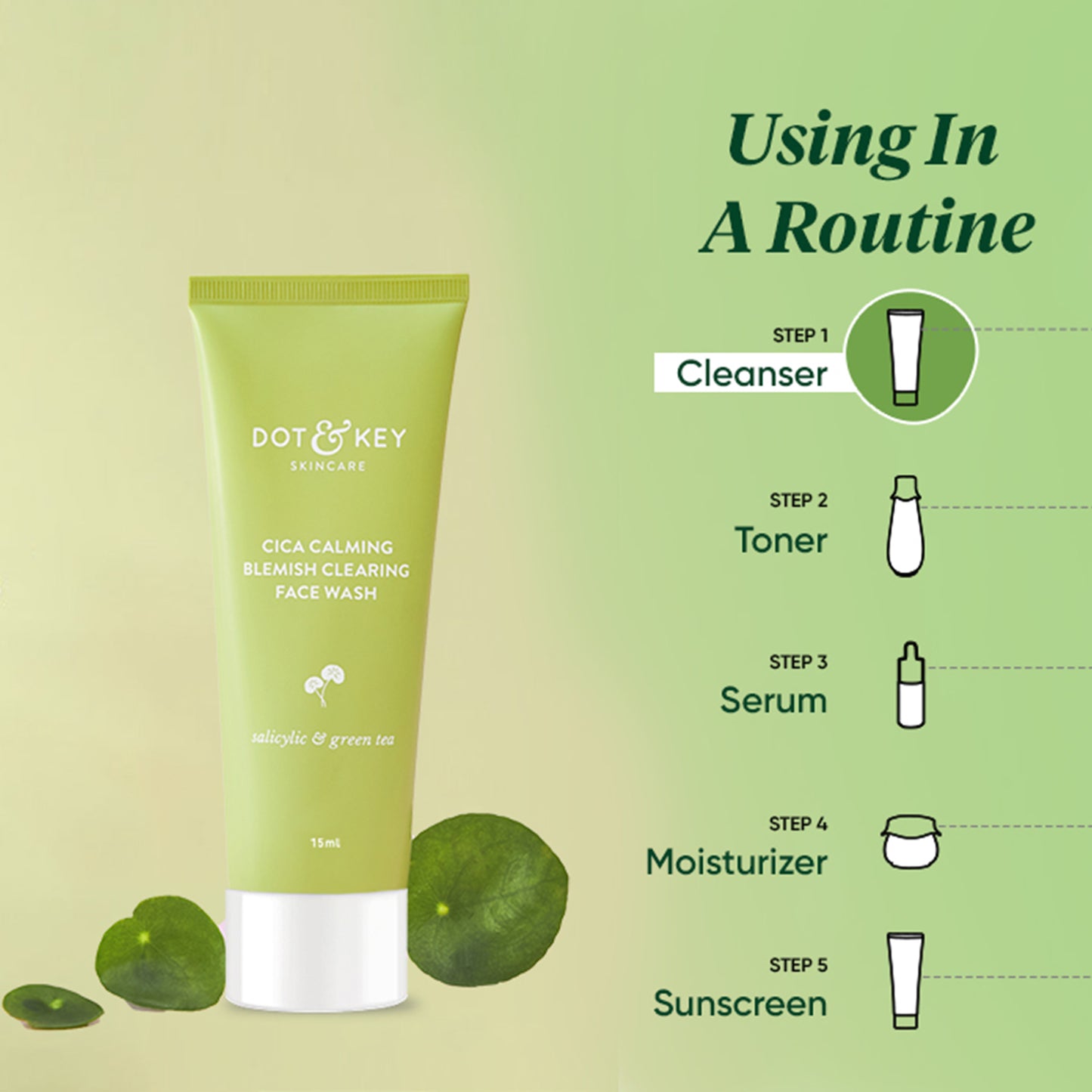 Dot & Key Cica Calming Blemish Clearing Face Wash (15ml)