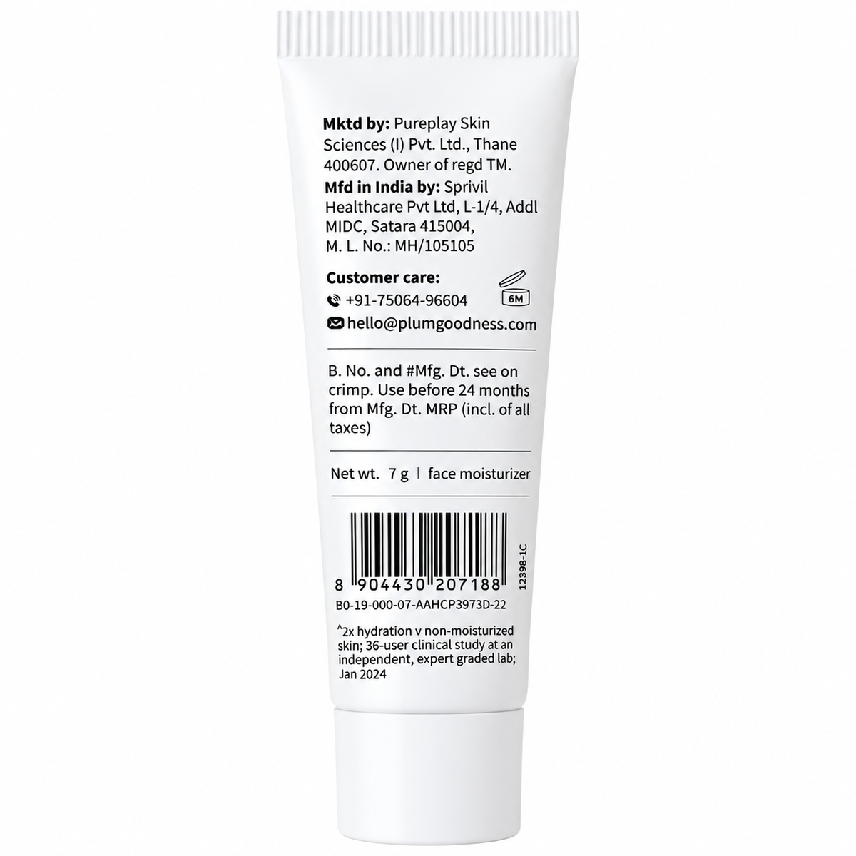 Plum 2% Niacinamide & Rice Water Clear Moisturizer Gel Cream -7g