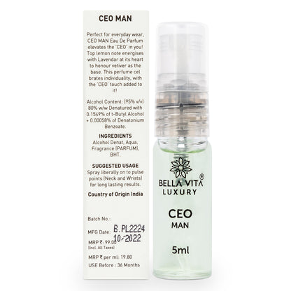 Bella Vita Luxury CEO Man Luxury Perfume - 5ml/Male