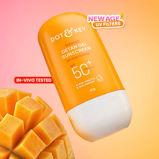 Dot & Key Mango Detan Gel Sunscreen SPF 50+ PA++++, Oil-Free - (50g)