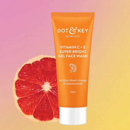 Dot & Key Vitamin C + E Super Bright Gel Face Wash - 15ml