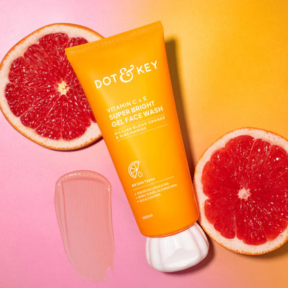 Dot & Key Vitamin C+E Super Bright Gel Face Wash, Sicilian Blood Orange & Niacinamide - 100ml