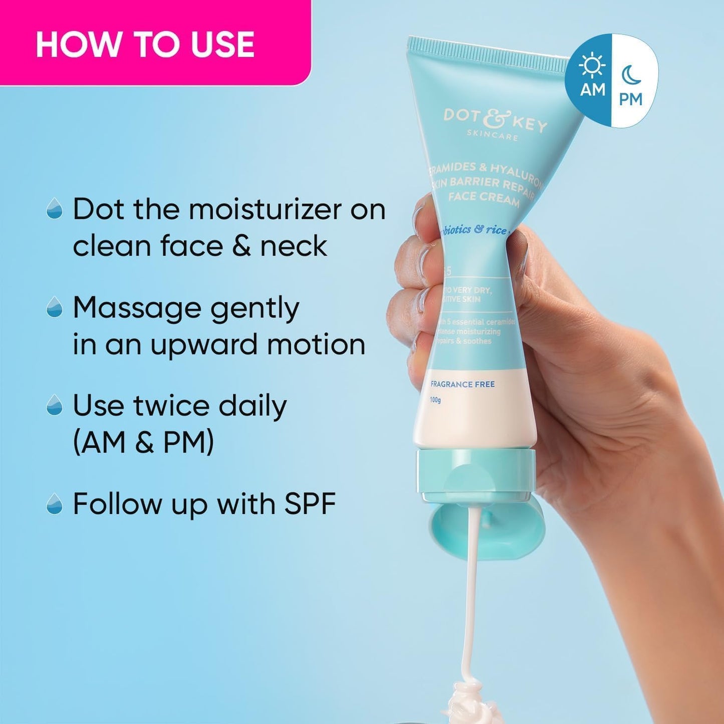 Dot & Key Barrier Repair+ Hydrating Gentle Face Wash, 5 Ceramides & Japanese Rice Water -100ml