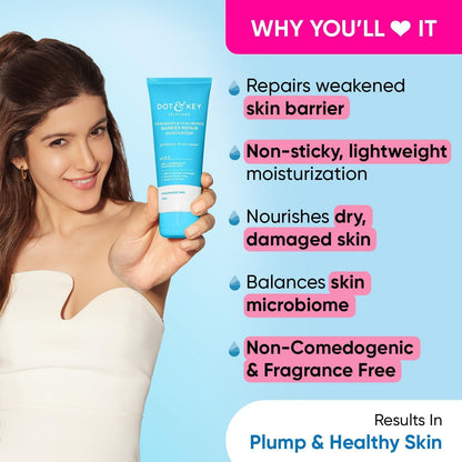 Dot & Key Barrier Repair+ Hydrating Gentle Face Wash, 5 Ceramides & Japanese Rice Water -100ml