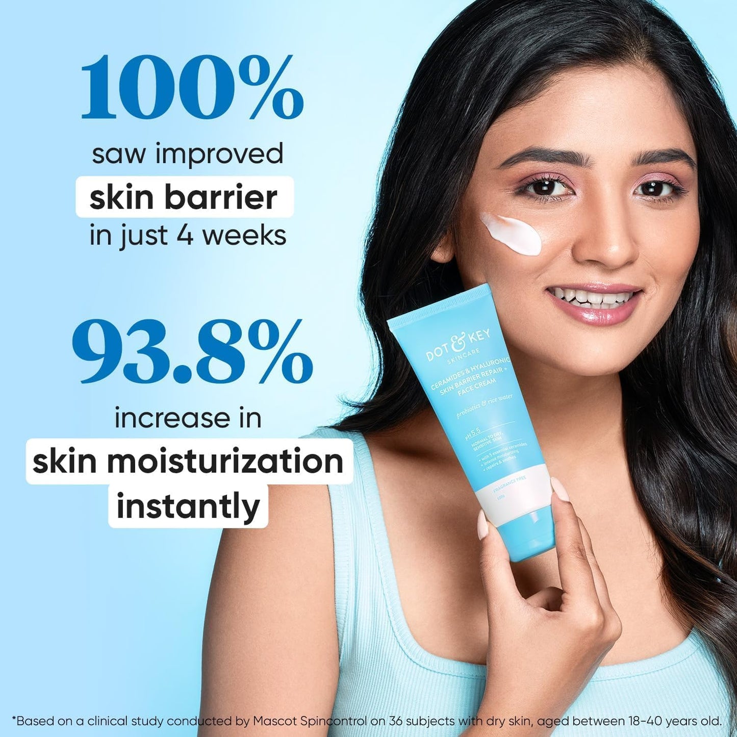Dot & Key Barrier Repair+ Hydrating Gentle Face Wash, 5 Ceramides & Japanese Rice Water -100ml