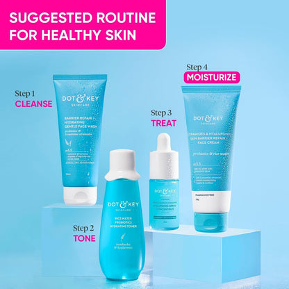 Dot & Key Barrier Repair+ Hydrating Gentle Face Wash, 5 Ceramides & Japanese Rice Water -100ml