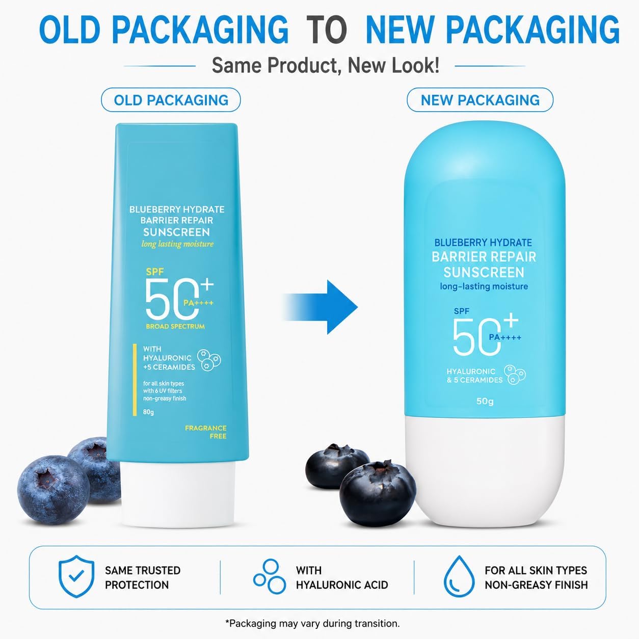 Dot & Key Blueberry Hydrate Barrier Repair Sunscreen SPF 50+ PA++++ -50gm