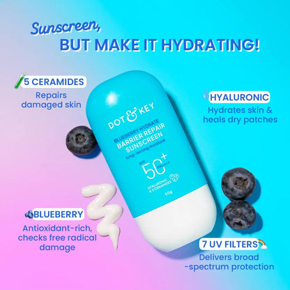 Dot & Key Blueberry Hydrate Barrier Repair Sunscreen SPF 50+ PA++++ -50gm