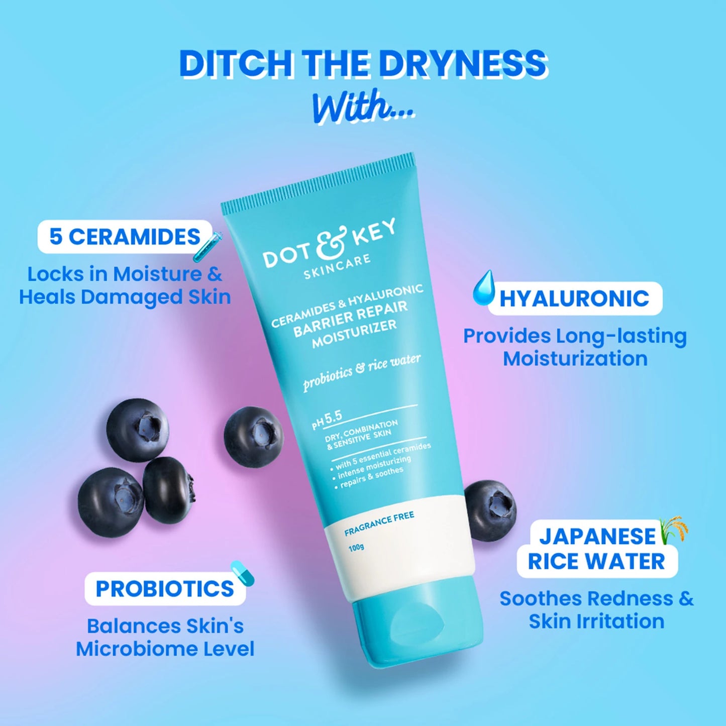 Dot & Key Ceramides & Hyaluronic Barrier Repair Moisturizer -100gm