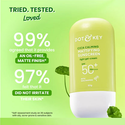 Dot & Key Cica Calming Mattifying Sunscreen SPF 50+ PA++++ - 50gm