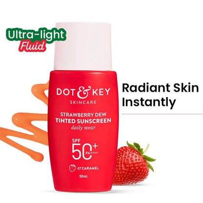 Dot & Key Strawberry Dew Tinted Sunscreen SPF 50+ PA++++ – 07 Caramel - 50g