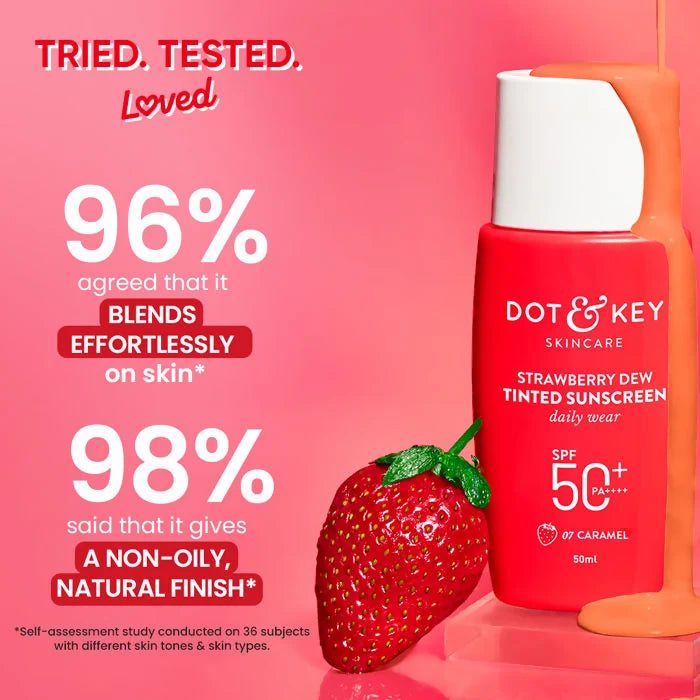 Dot & Key Strawberry Dew Tinted Sunscreen SPF 50+ PA++++ – 07 Caramel - 50g