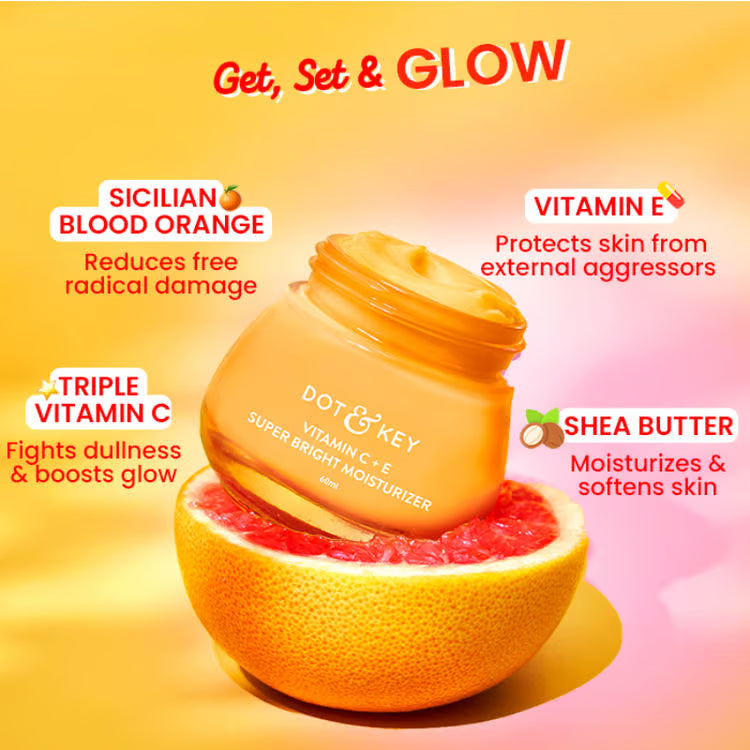 Dot & Key Vitamin C + E Super Bright Moisturizer with Sicilian Blood Orange -60ml