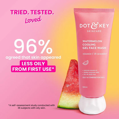 Dot & Key Watermelon Cooling Gel Face Wash, Vitamin C & Cucumber -100ml
