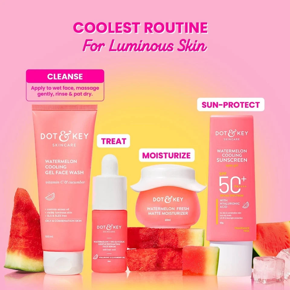 Dot & Key Watermelon Cooling Gel Face Wash, Vitamin C & Cucumber -100ml