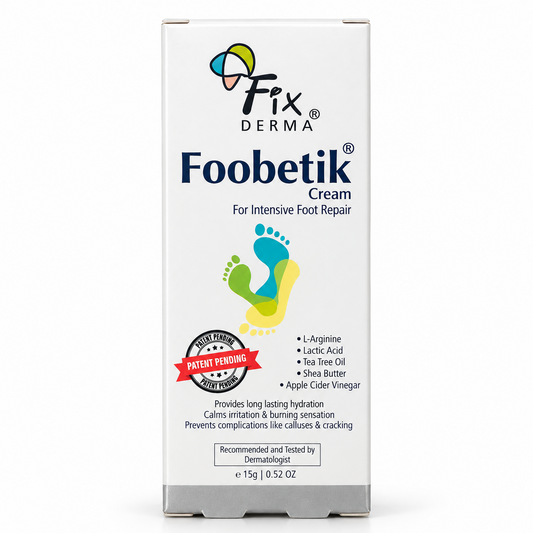 Fixderma Foobetik Cream, Foot Cream for Dry & Cracked Feet, Moisturizes & Repair Feet -15g