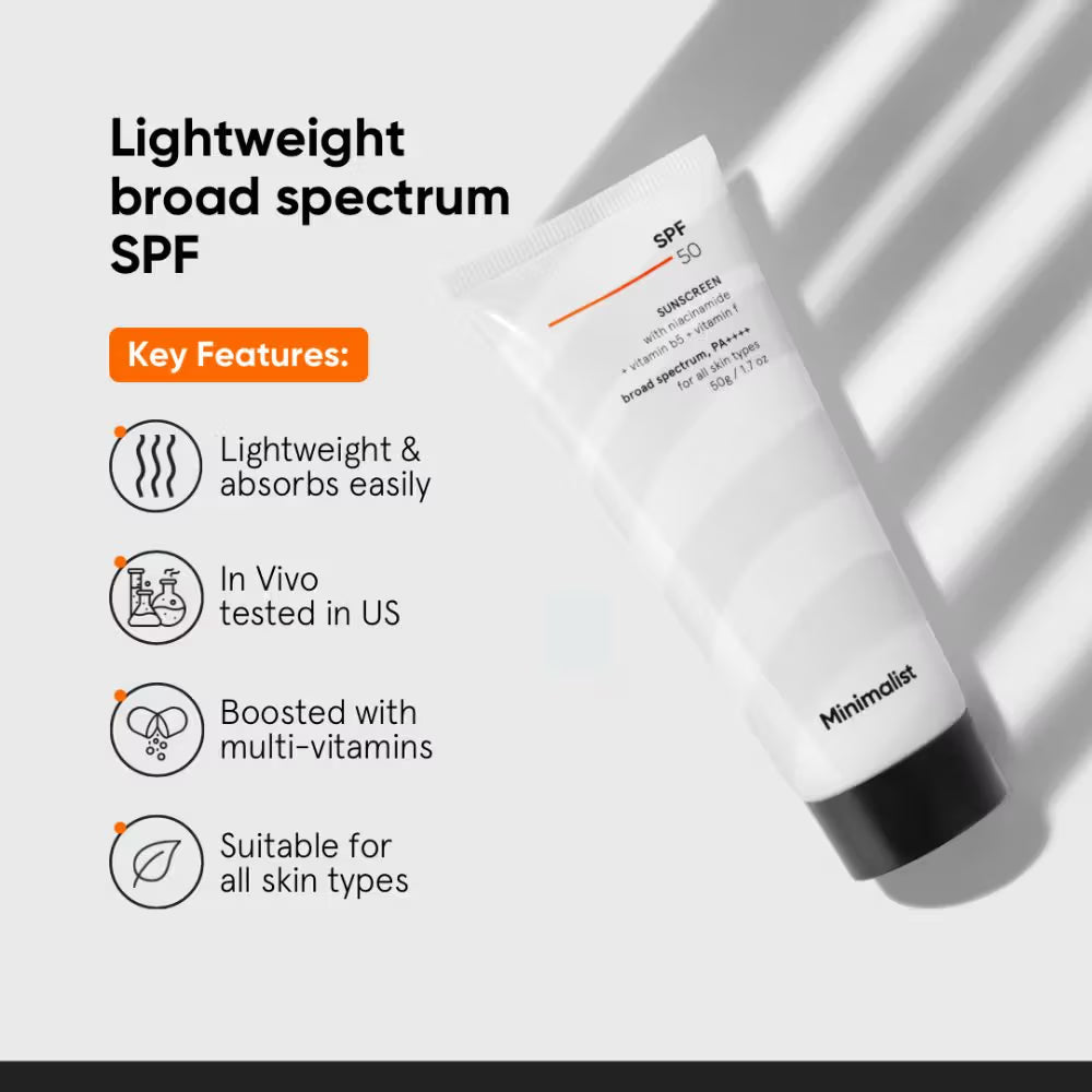 Minimalist SPF 50 PA++++ Sunscreen with Niacinamide - 50g