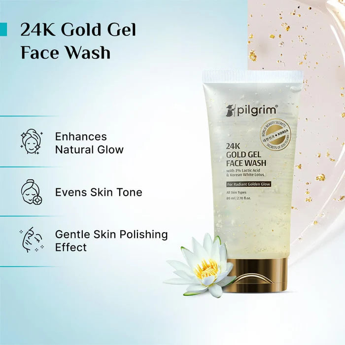 Pilgrim 24k Gold Face Wash with Korean White Lotus - 80ml