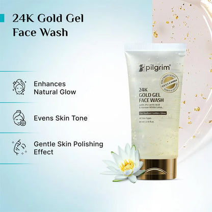 Pilgrim 24k Gold Face Wash with Korean White Lotus - 80ml