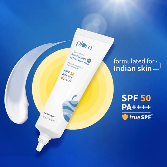Plum 2% Niacinamide & Rice Water SPF 50 PA+++ Sunscreen - 50g