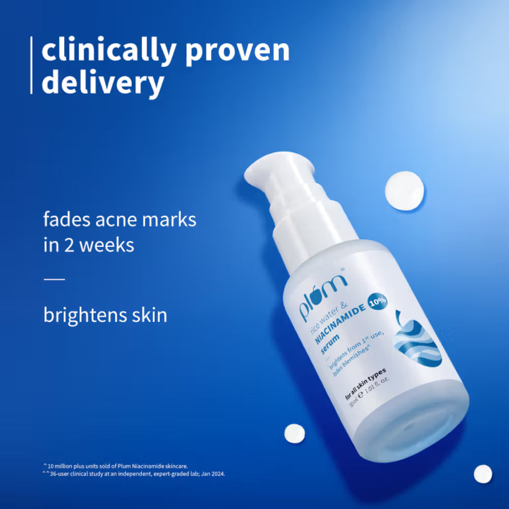 Plum 10% Niacinamide Brightening Face Serum with Rice Water - 15ml