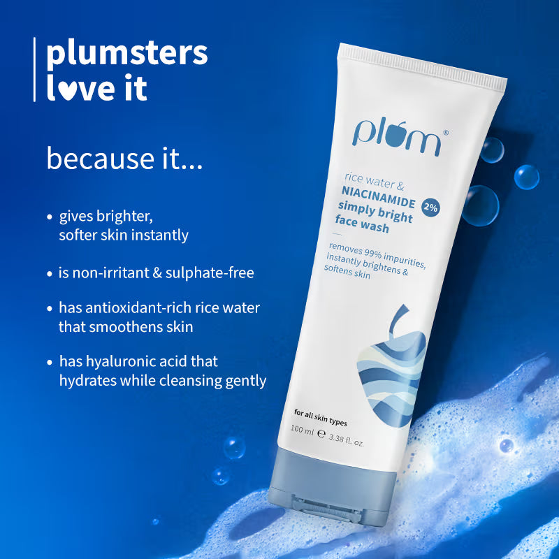 Plum 2% Niacinamide Face Wash with Rice Water - 100ml