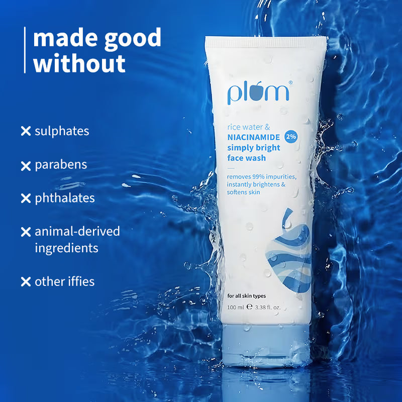 Plum 2% Niacinamide Face Wash with Rice Water - 100ml