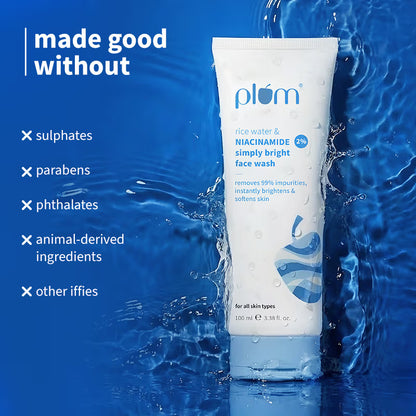 Plum 2% Niacinamide Face Wash with Rice Water - 100ml