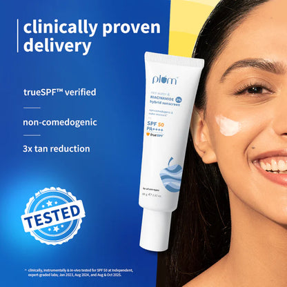Plum 2% Niacinamide & Rice Water SPF 50 PA+++ Sunscreen - 50g