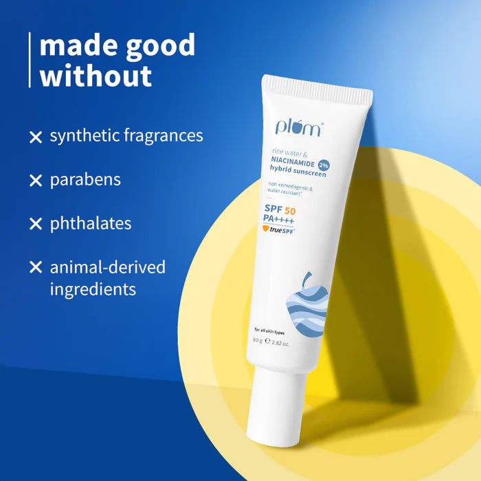Plum 2% Niacinamide & Rice Water SPF 50 PA+++ Sunscreen - 50g