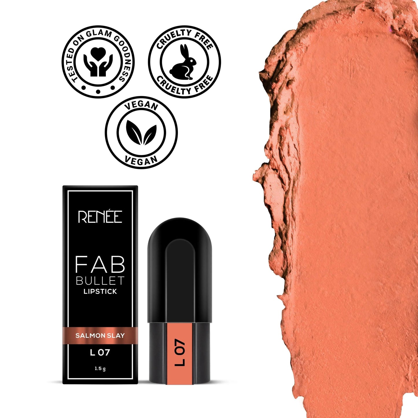 Renee Fab Bullet Lipstick - L 07 Salmon Slay (1.5g)