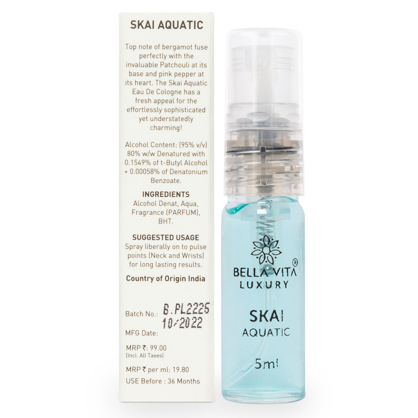 Bella Vita Luxury Skai Aquatic Unisex Perfume - 5ml/Unisex