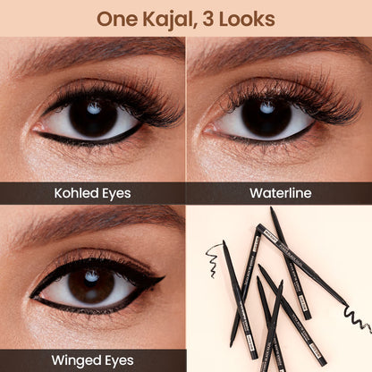 Swiss Beauty You & Eye Power 24Hr Stay Waterproof & Smudge-Proof Kajal with Vitamin E – Black