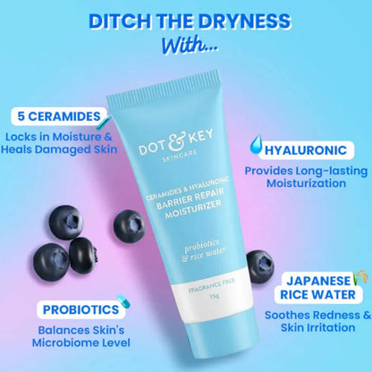 Dot & Key Ceramides & Hyaluronic Barrier Repair Face Moisturizer - 15g