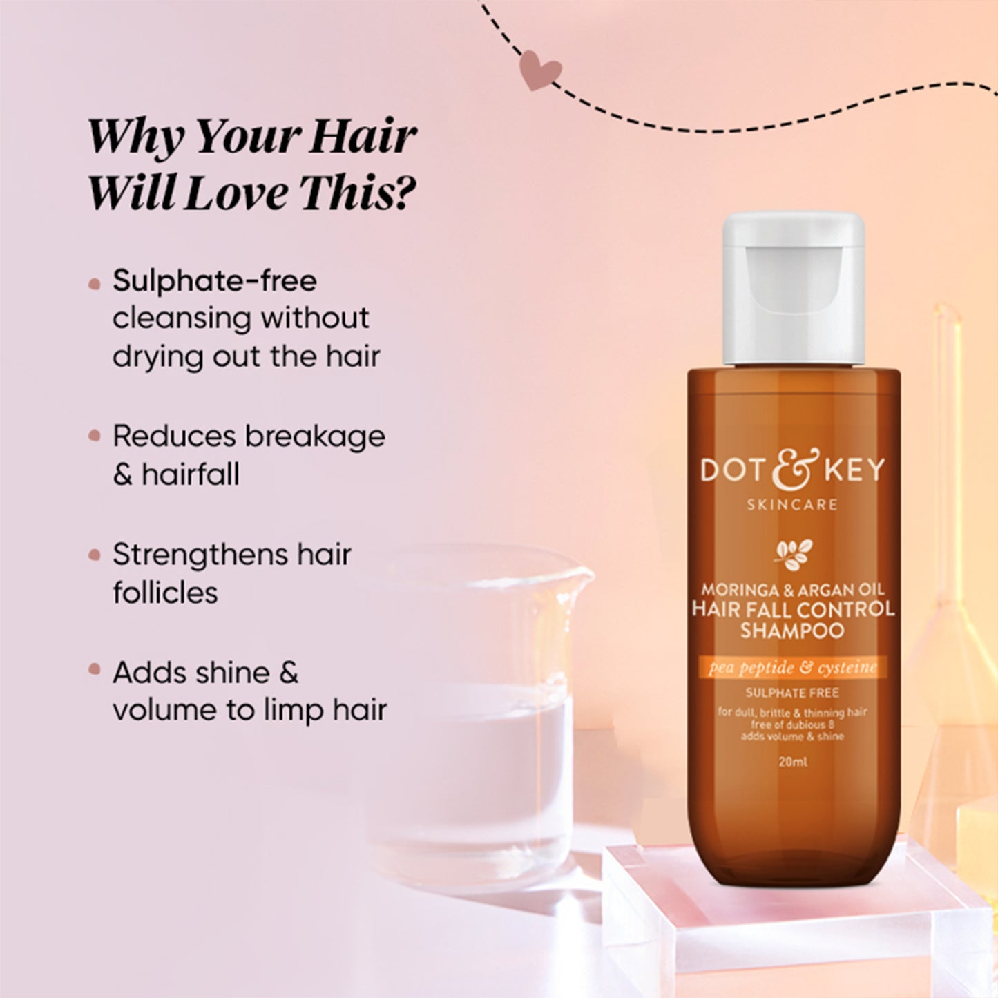 Dot & Key Moringa & Argan Hair Fall Control Shampoo (20ml)